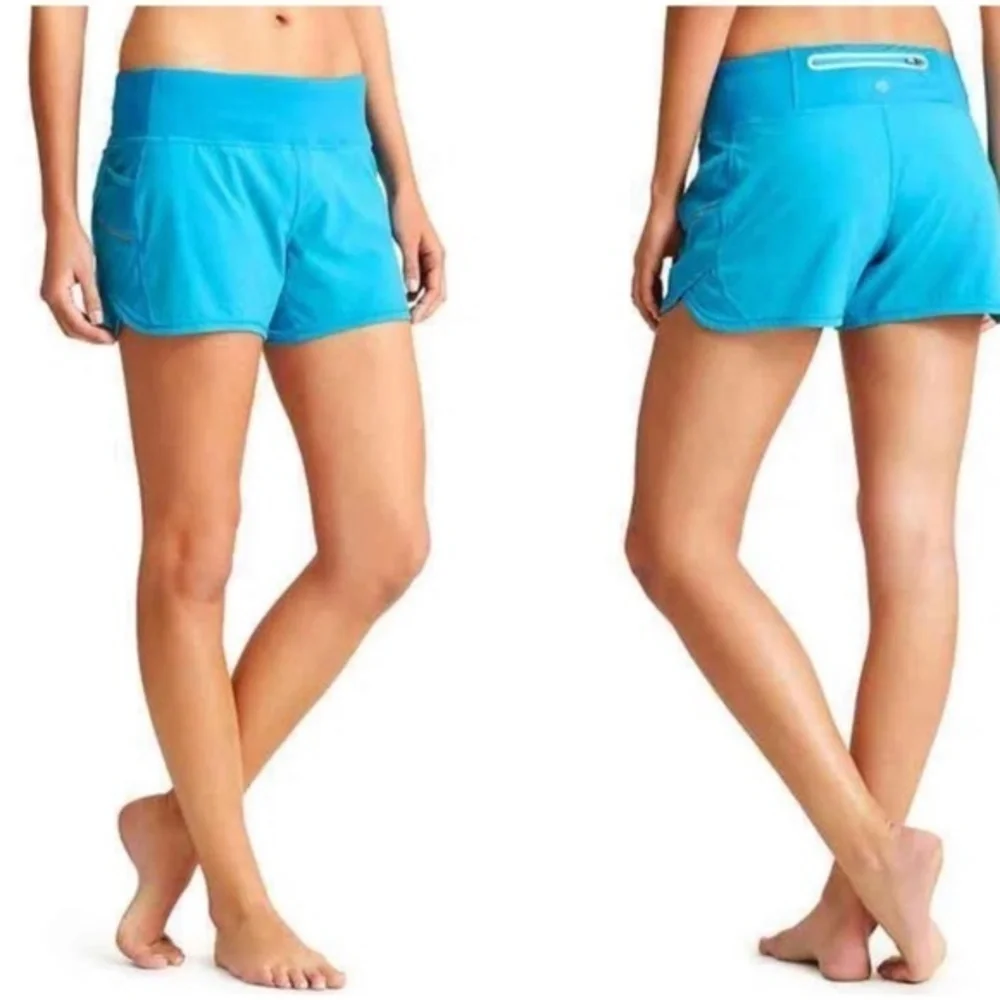 Athleta ‘Ready Set’ Athletic Shorts in Turquoise Blue Size Small
